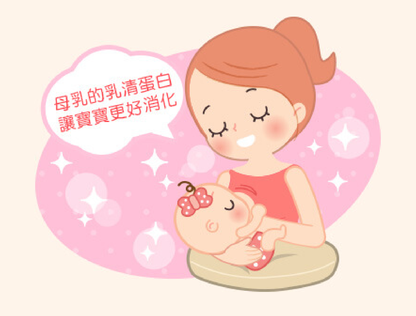母乳中的小分子蛋白質易消化且適合早產或低體重寶寶